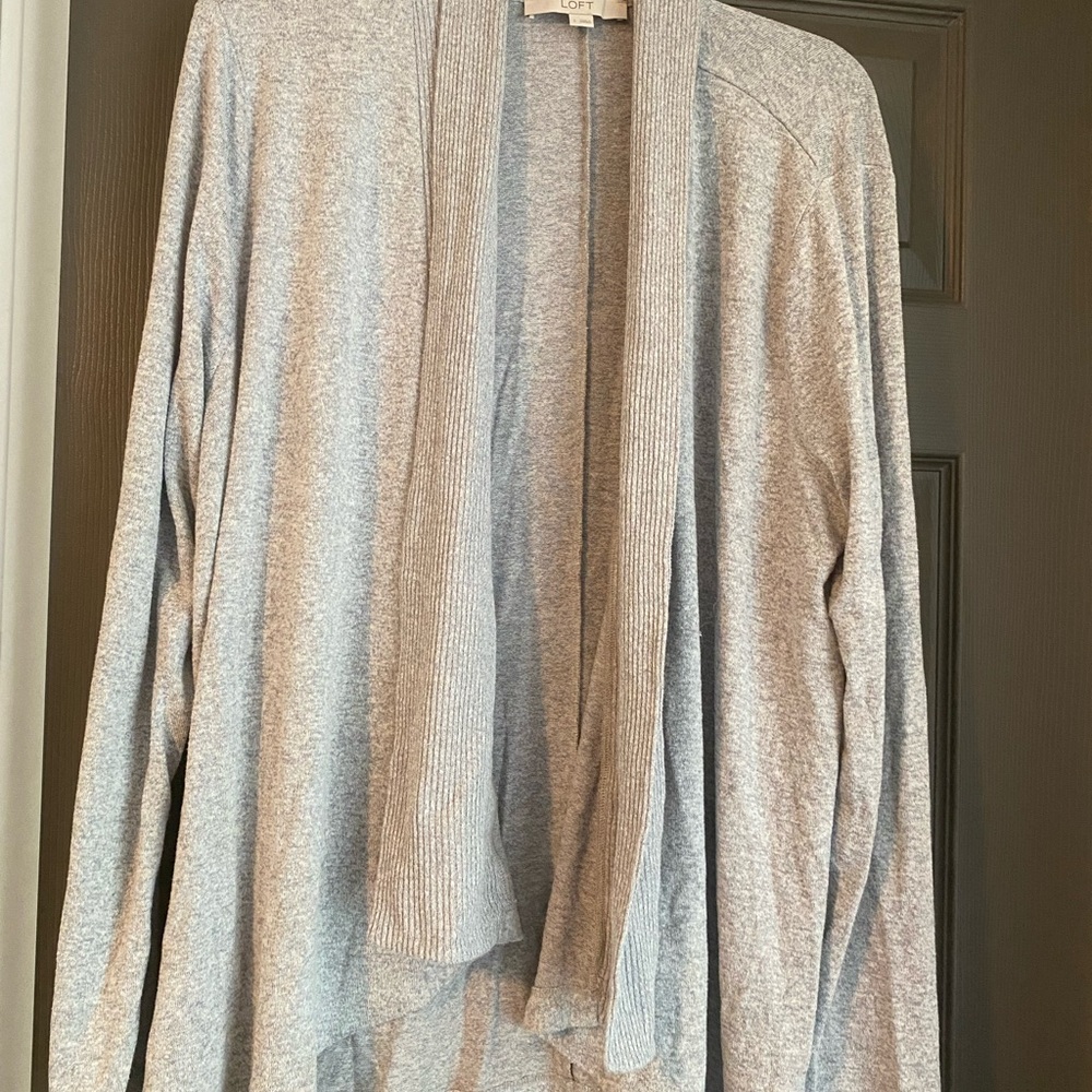 Women's Gray Open Front Sweater